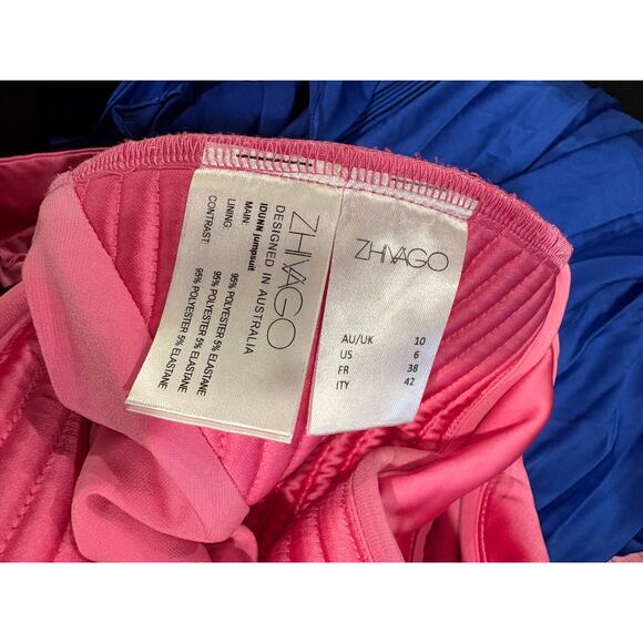 NWT Zhivago Idunn Jersey Surplice V-Neck Flare Leg Jumpsuit Pink Women's US 6 - Picture 8 of 8